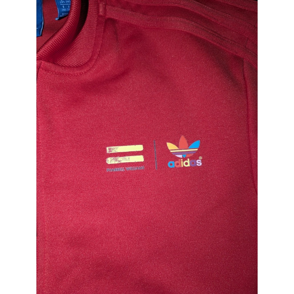 ADIDAS x PHARRELL WILLIAMS Track Jacket Red Originals Trefoil Size 2XS - Picture 2 of 7
